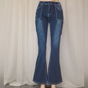 Angels Off Difference Women Size 10/30  Dark Blue Flare Jeans